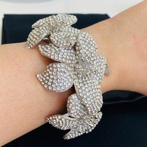 Giuseppe Zanotti Silver Swarovski Crystal Bracelet